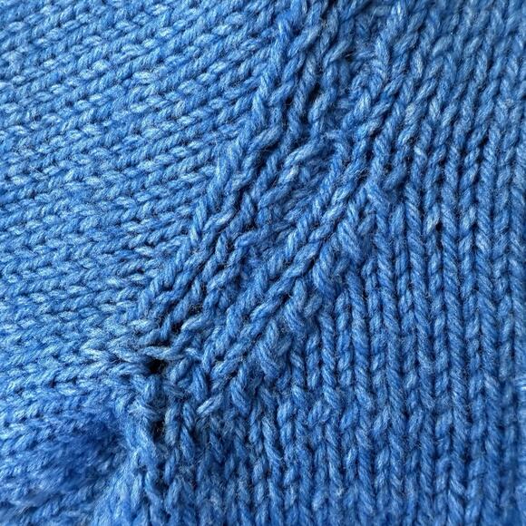 Vintage 80s Blue Knit Button Front Cardigan Sweater Size M Cottage Academia - Picture 8 of 10